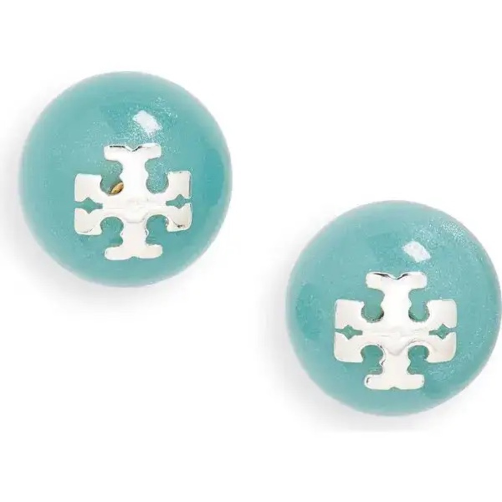 NEW Tory Burch Kira Pearl Stud Earrings Blue OS - Picture 5 of 12